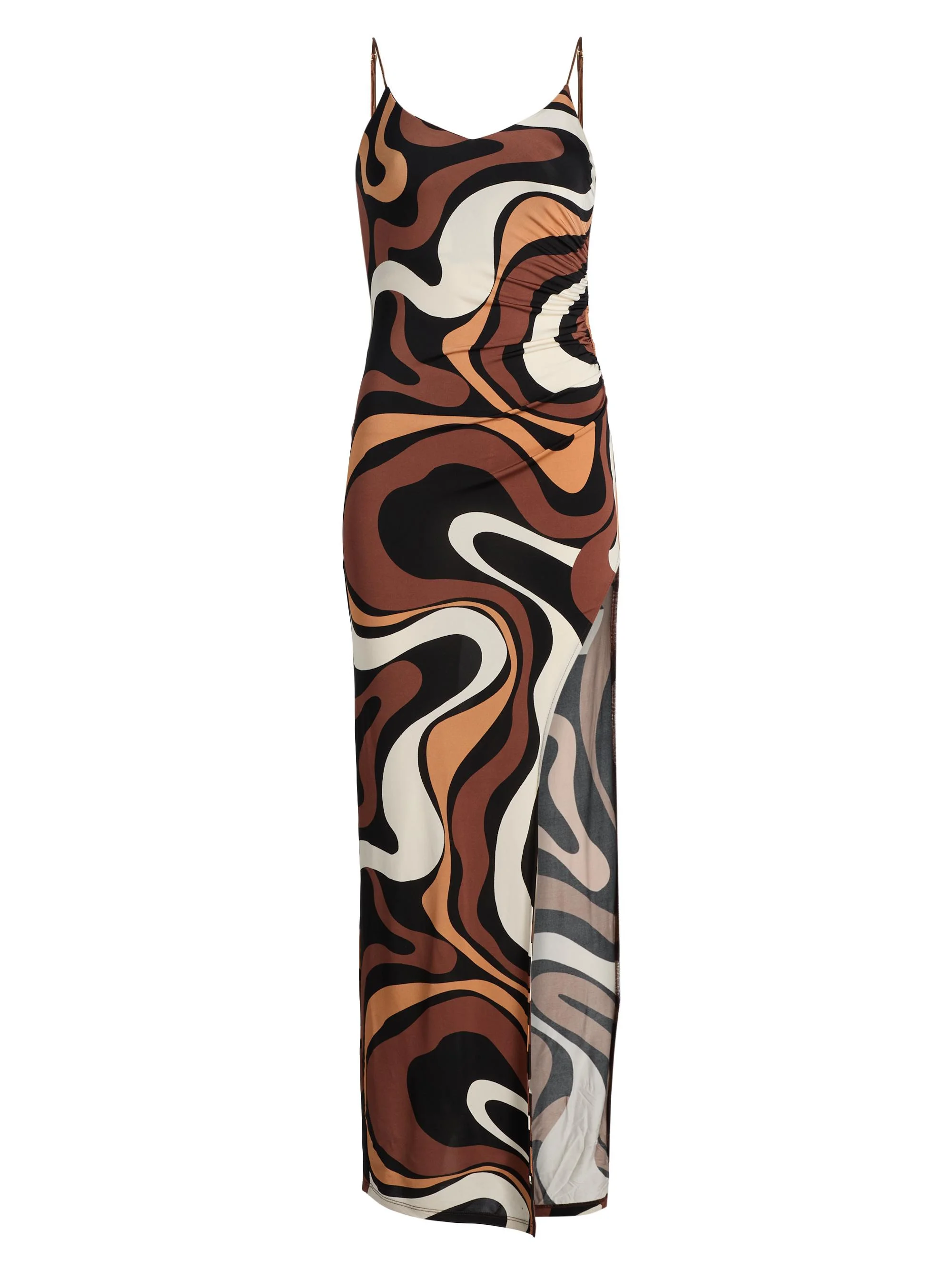Women's Hailey Geometric-Print Jersey Maxi Dress - Wavy Geo Brown - 1