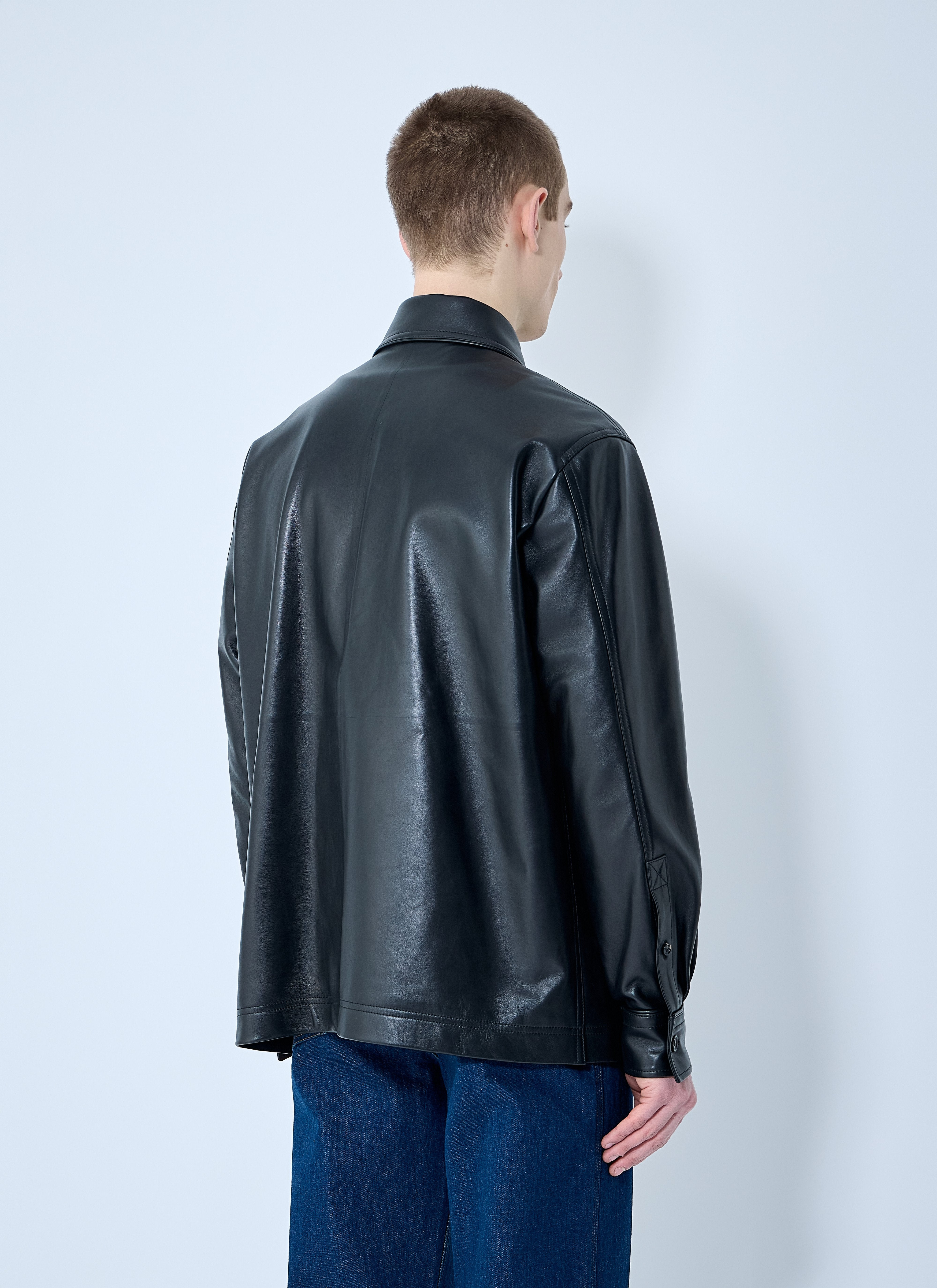 Bottega Veneta Men Leather Pyjama Shirt - 4
