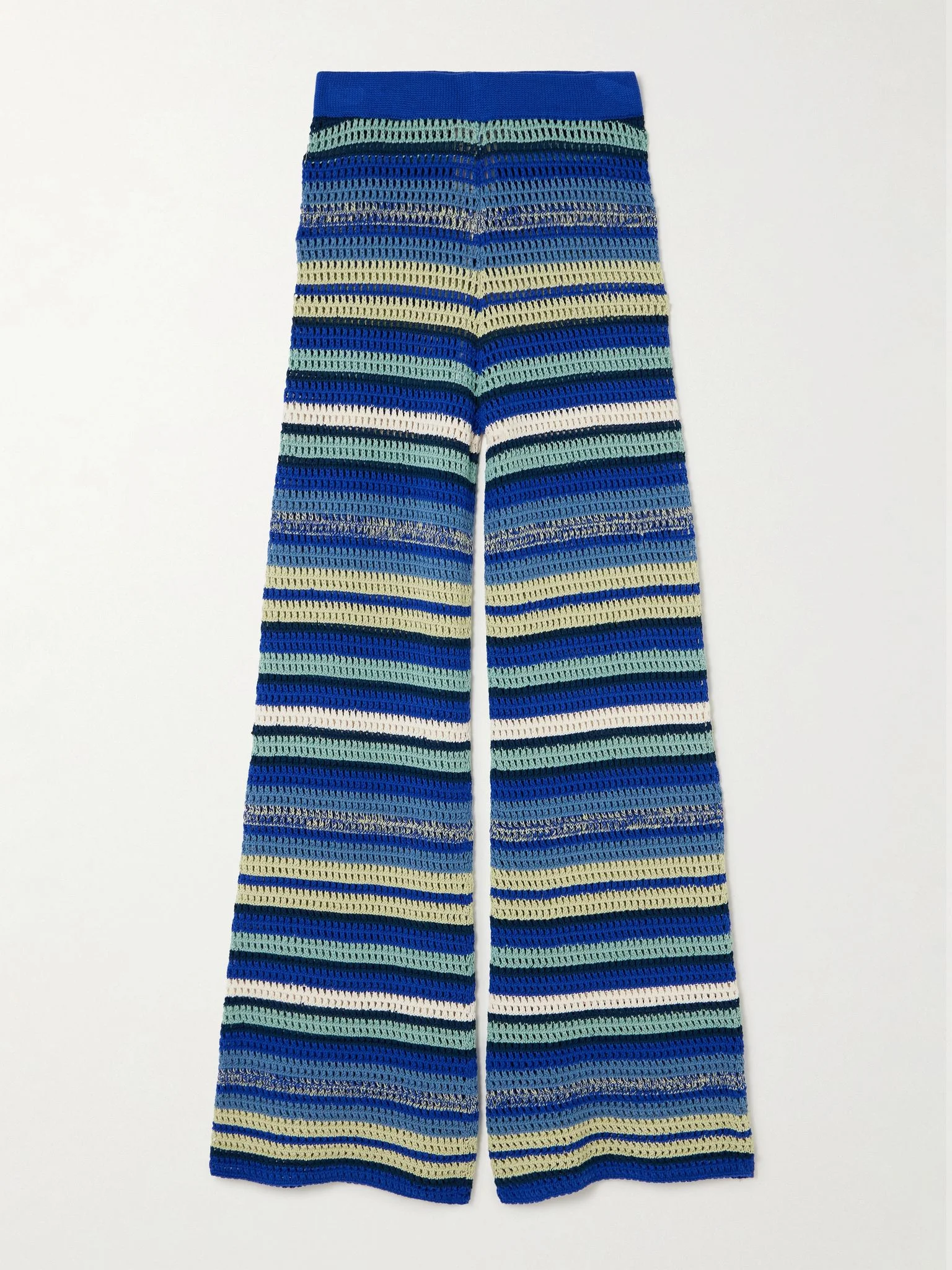 Nevado crocheted cotton flared pants Blue - 1