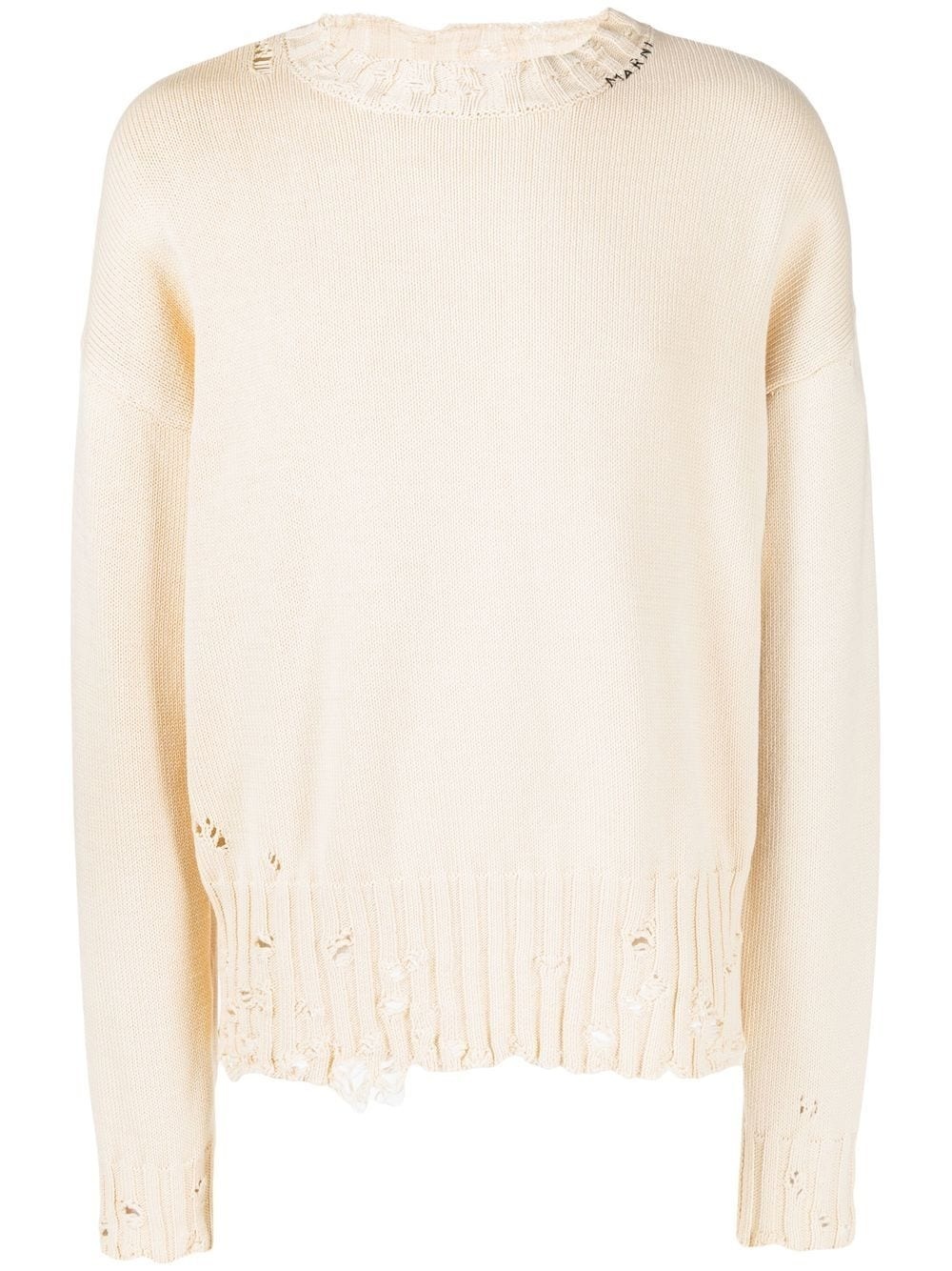 distressed cotton jumper - 1