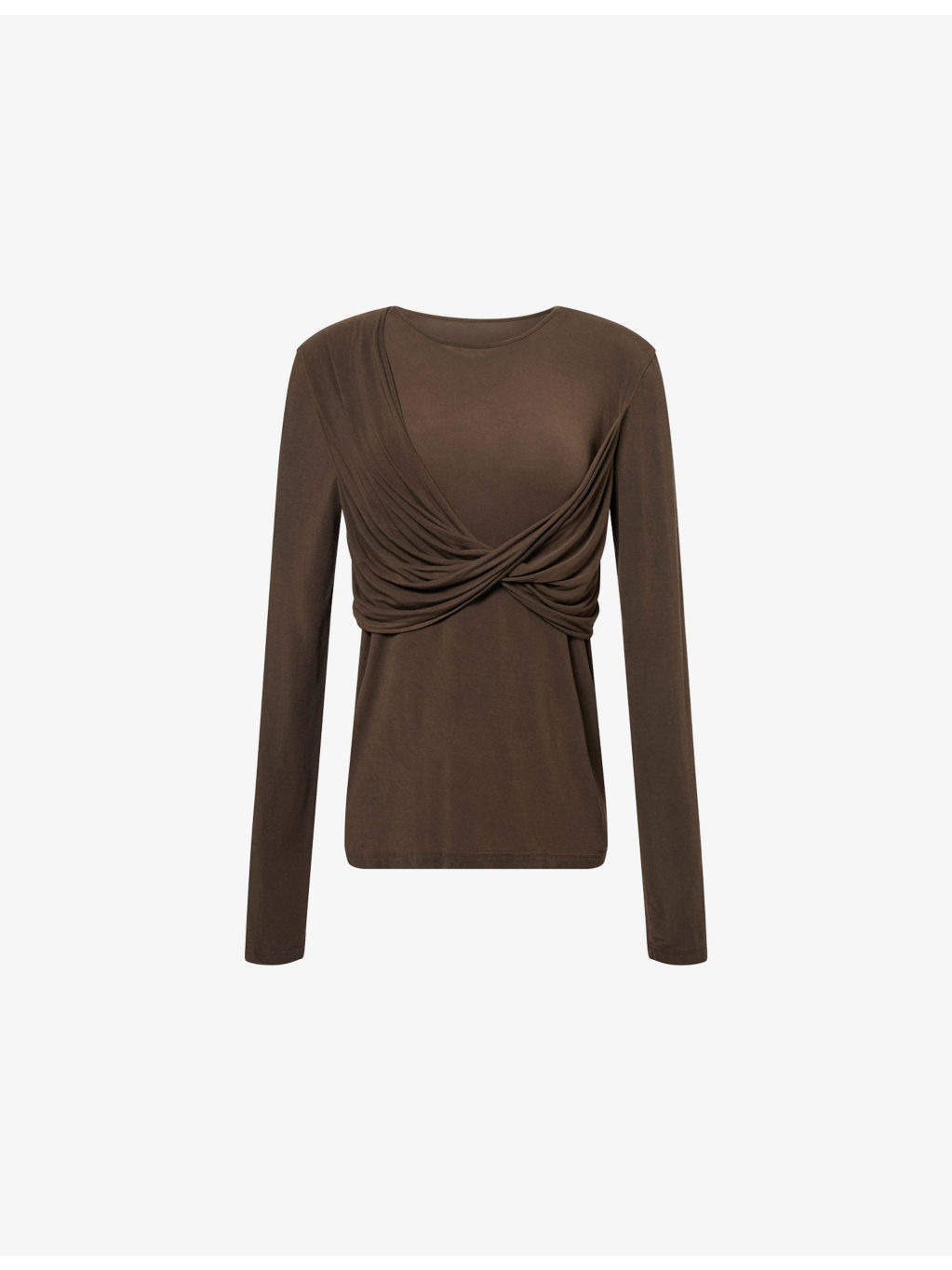 Twist Long-Sleeves Stretch-Woven Top - 1