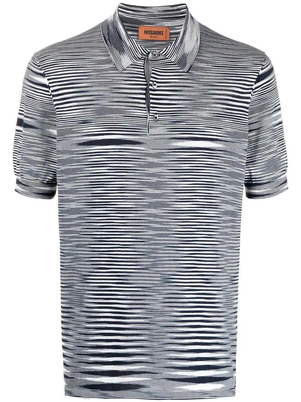 stripe print cotton polo shirt - 1