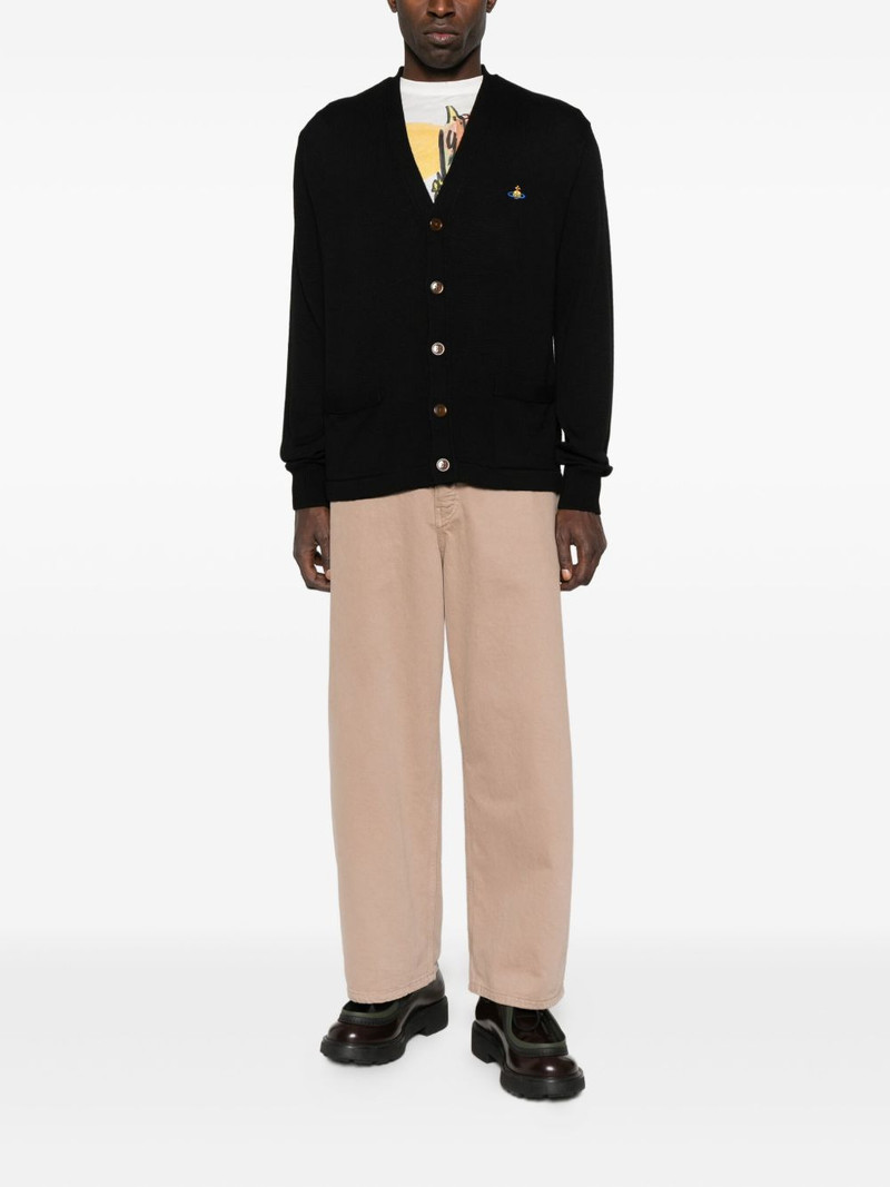 Vivienne Westwood logo-embroidered patch-pocket cardigan outlook