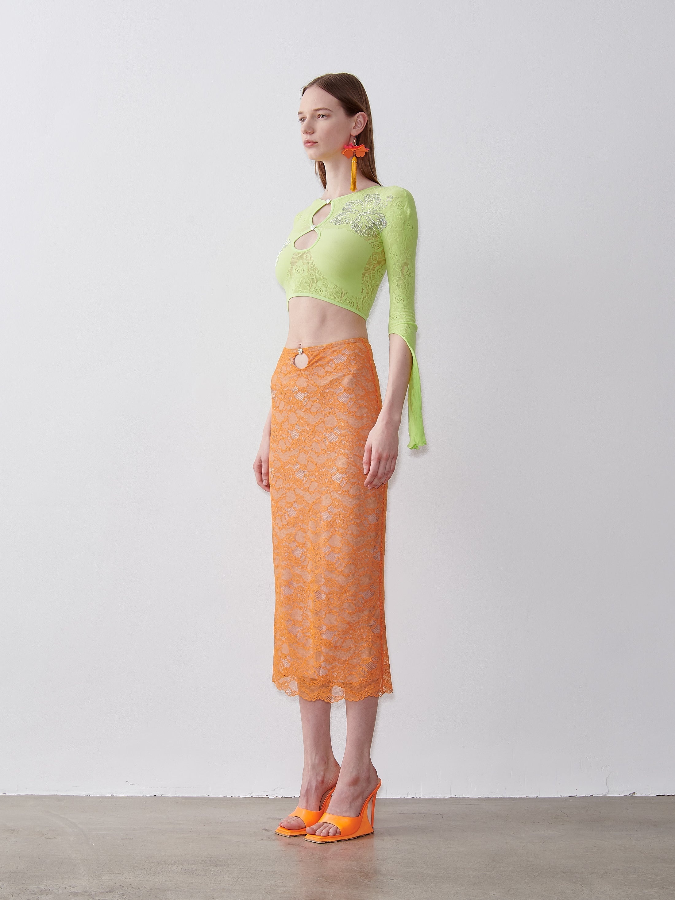 BETTY MIDI SKIRT APEROL - 4