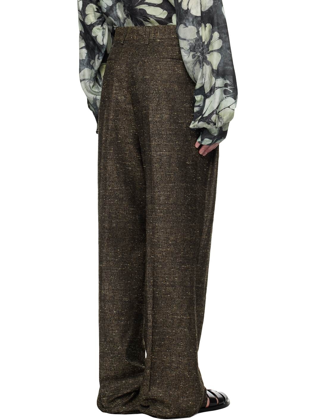 Brown Pleated Trousers - 3