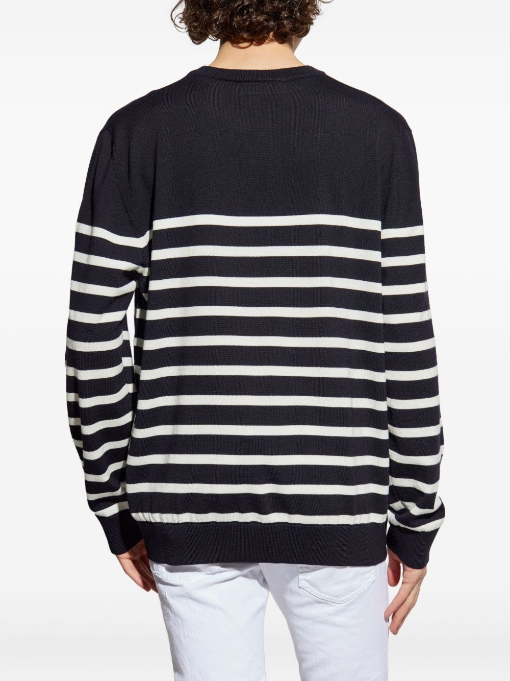 logo-detail striped sweater - 4