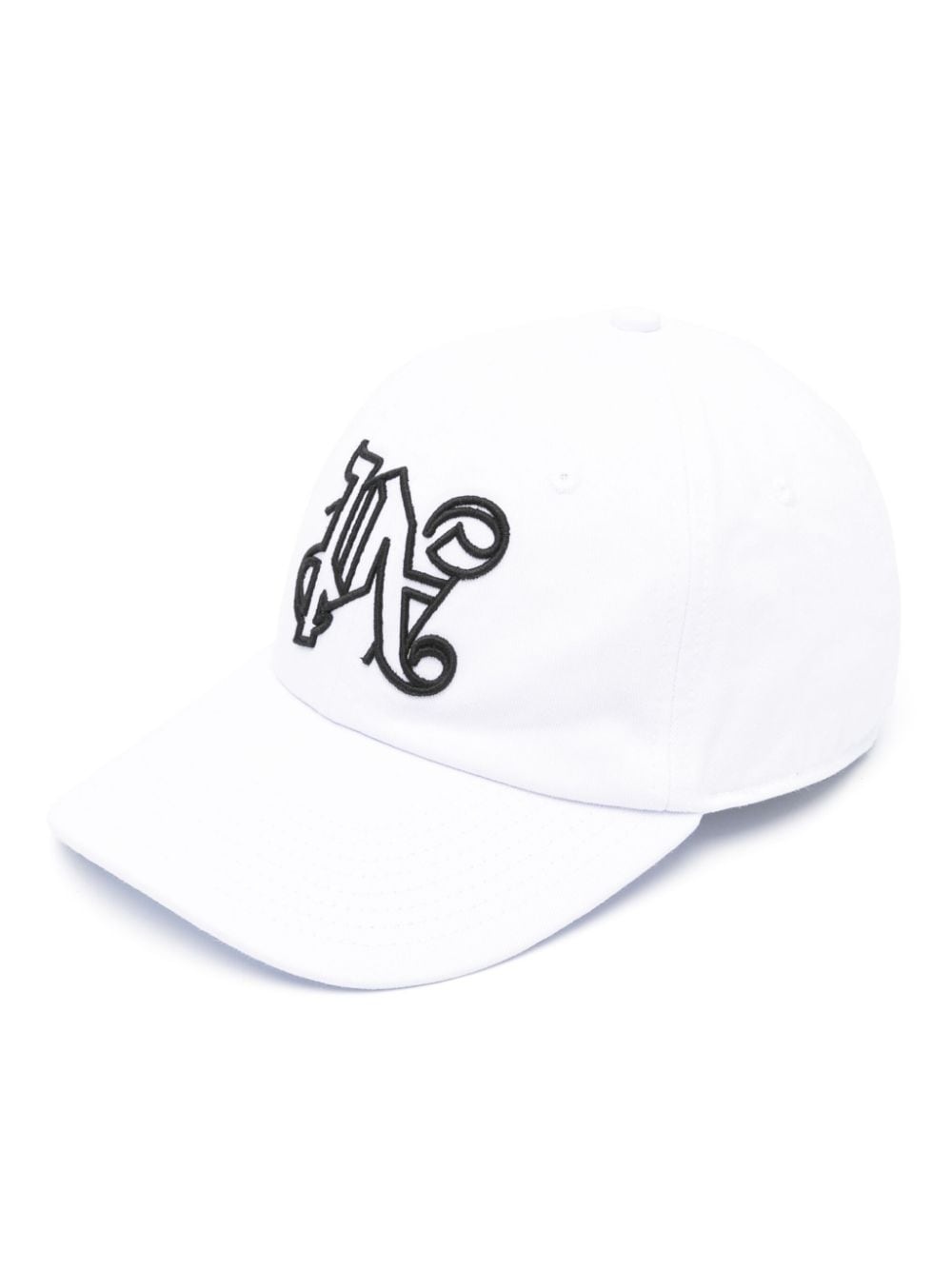 monogram-embroidered cotton cap - 1