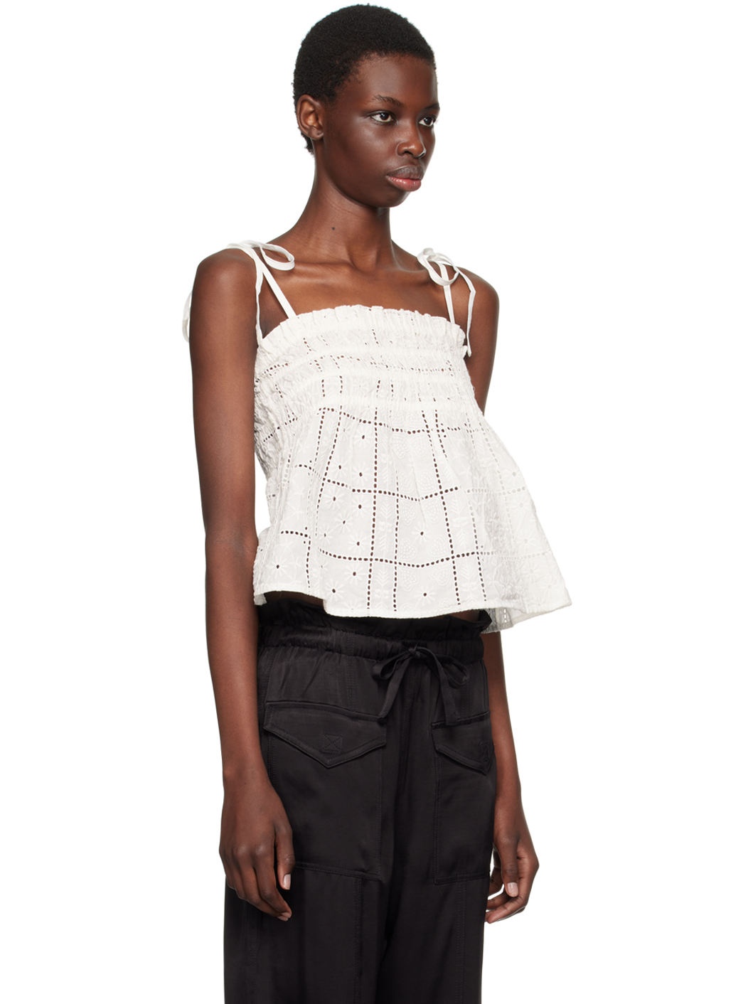 White Broderie Anglaise Top - 2