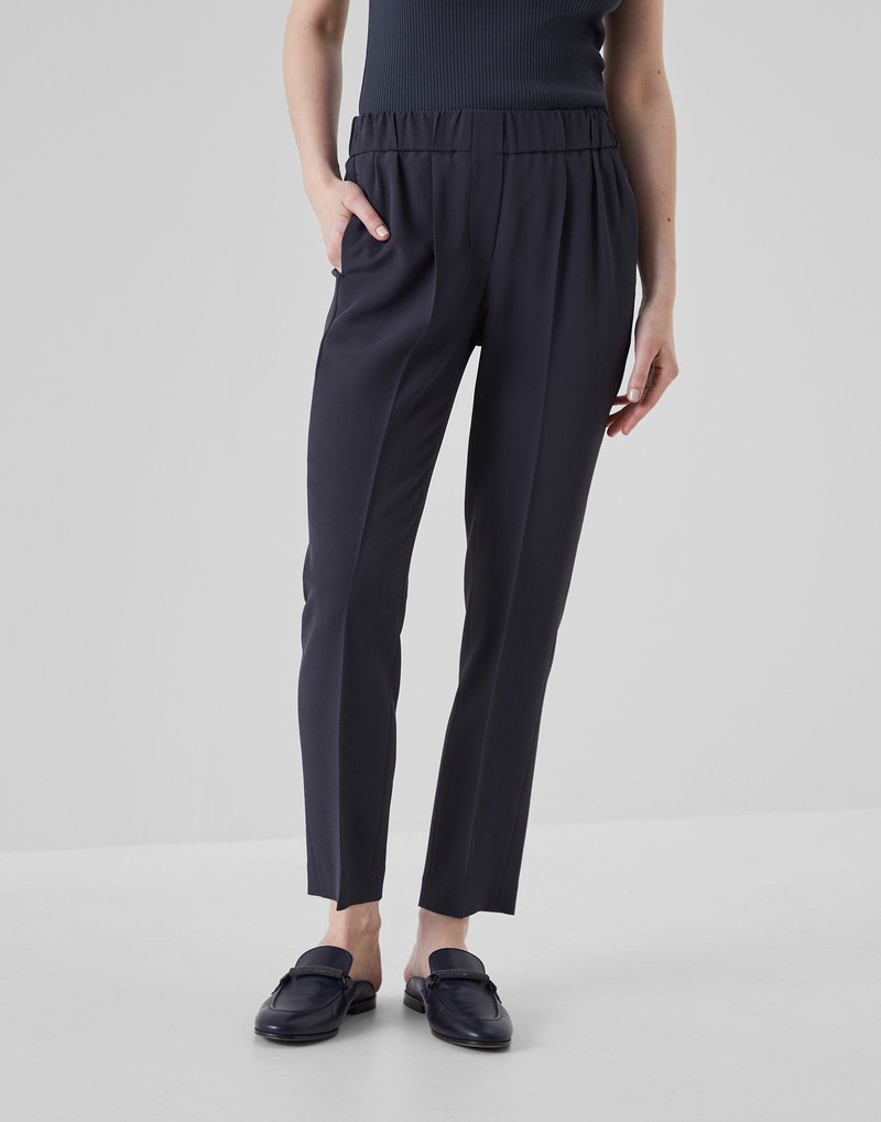 Silk and acetate crêpe cady tailored jogger trousers - 1
