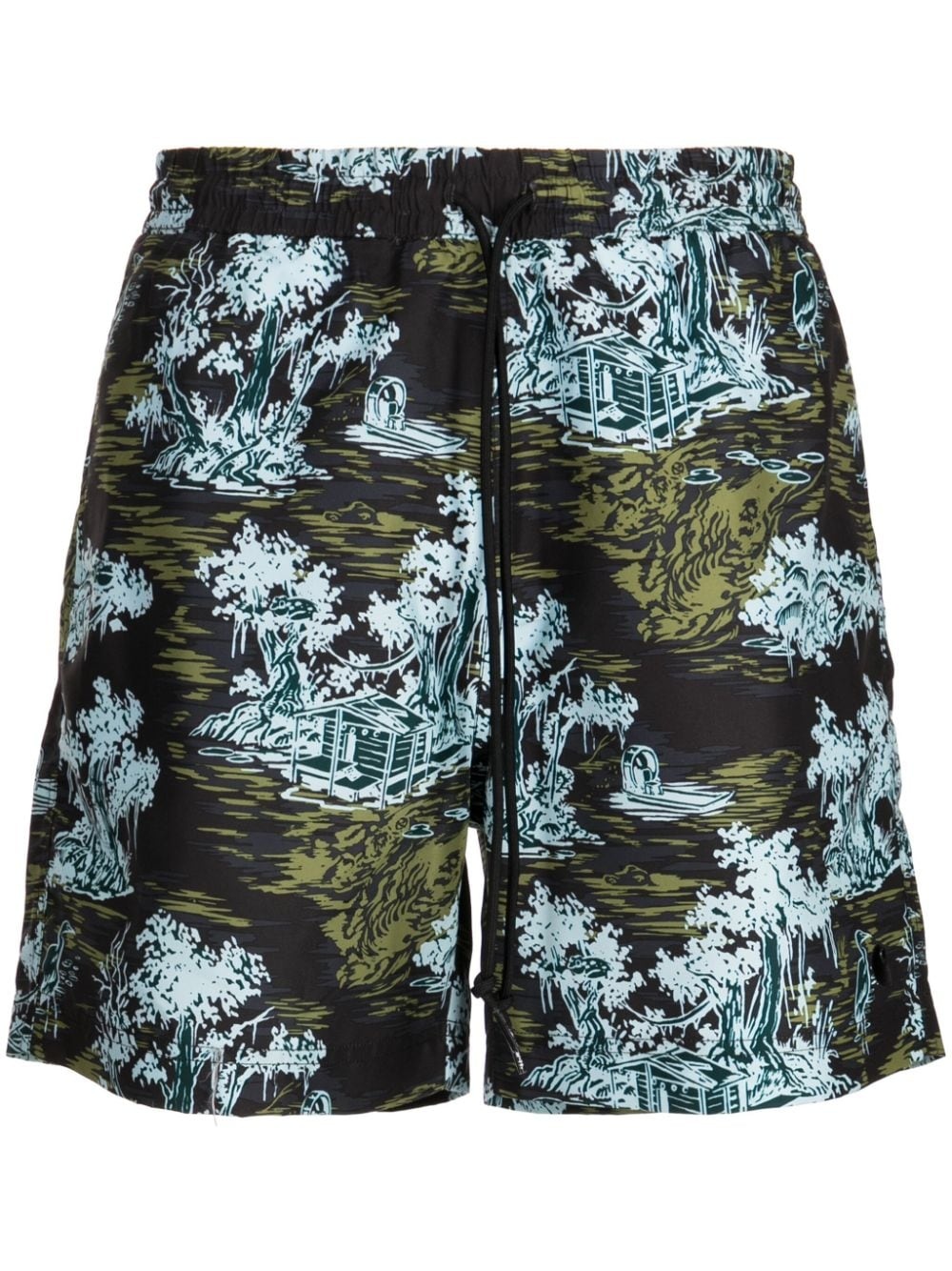 graphic-print swim shorts - 1
