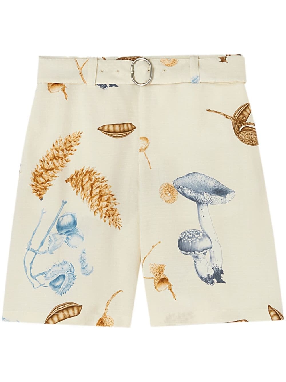 belted graphic-print shorts - 1
