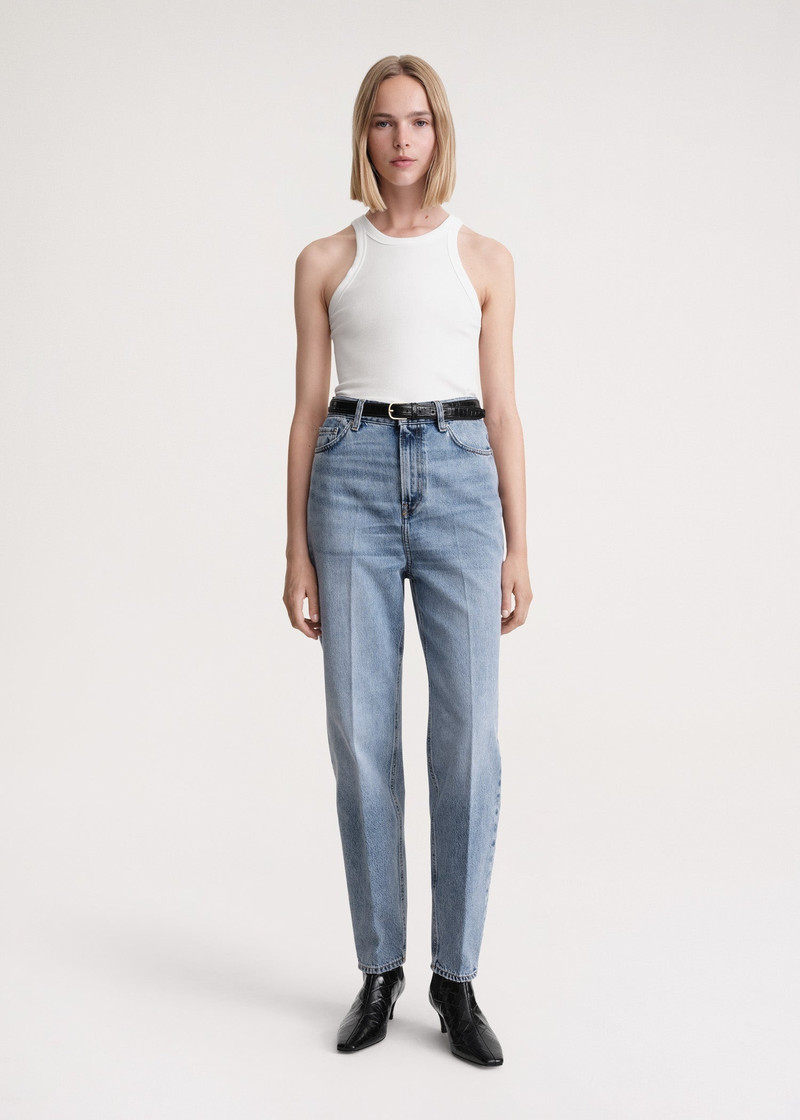 Totême Tapered leg denim worn blue outlook