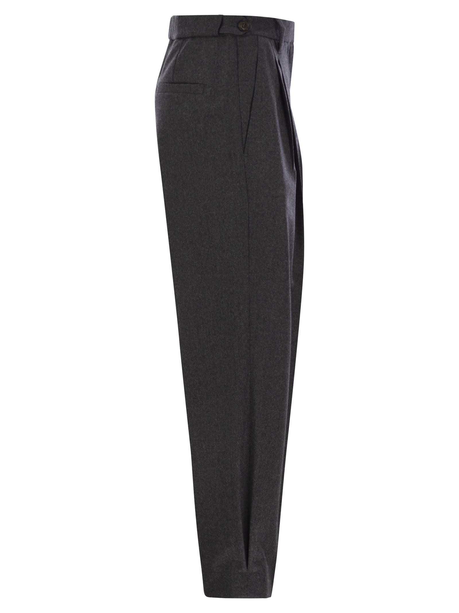 Brunello Cucinelli Women Baggy Sartorial Wool Trousers - 3