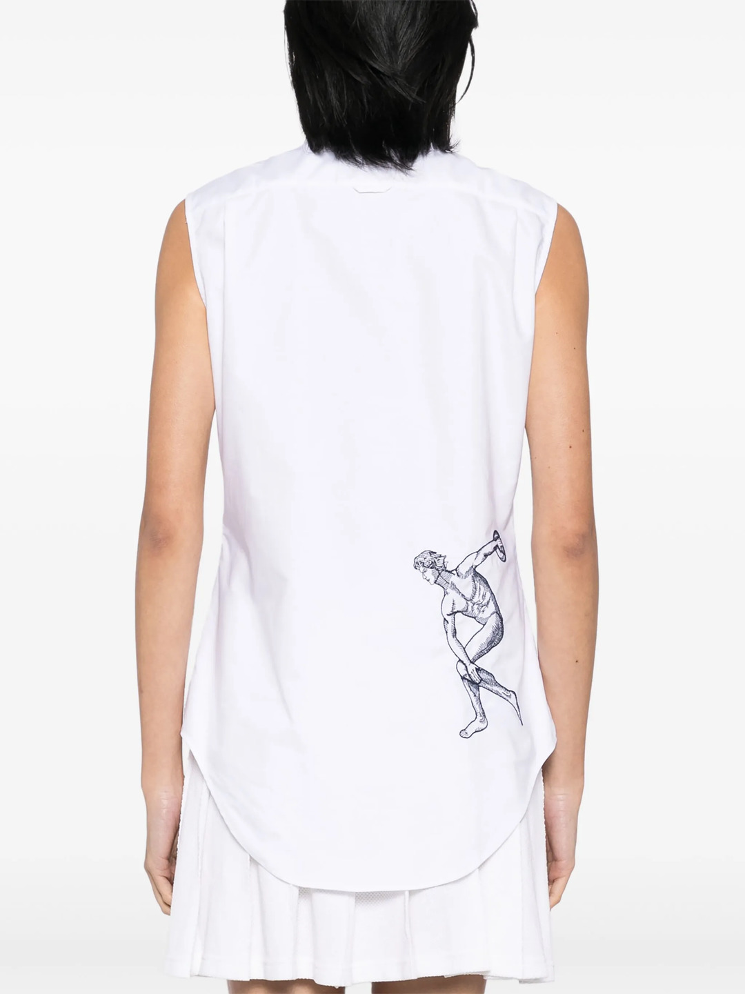 Classic Sleeveless Point Collar Blouse Women - 3