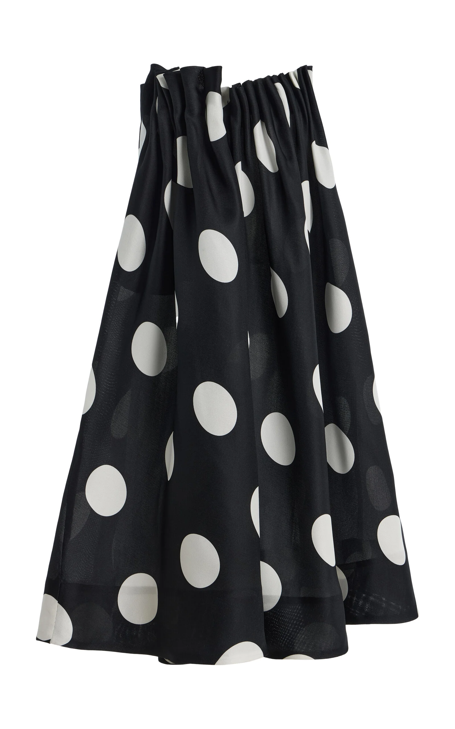 Riley Pleated Silk Gazar Maxi Skirt black/white - 1