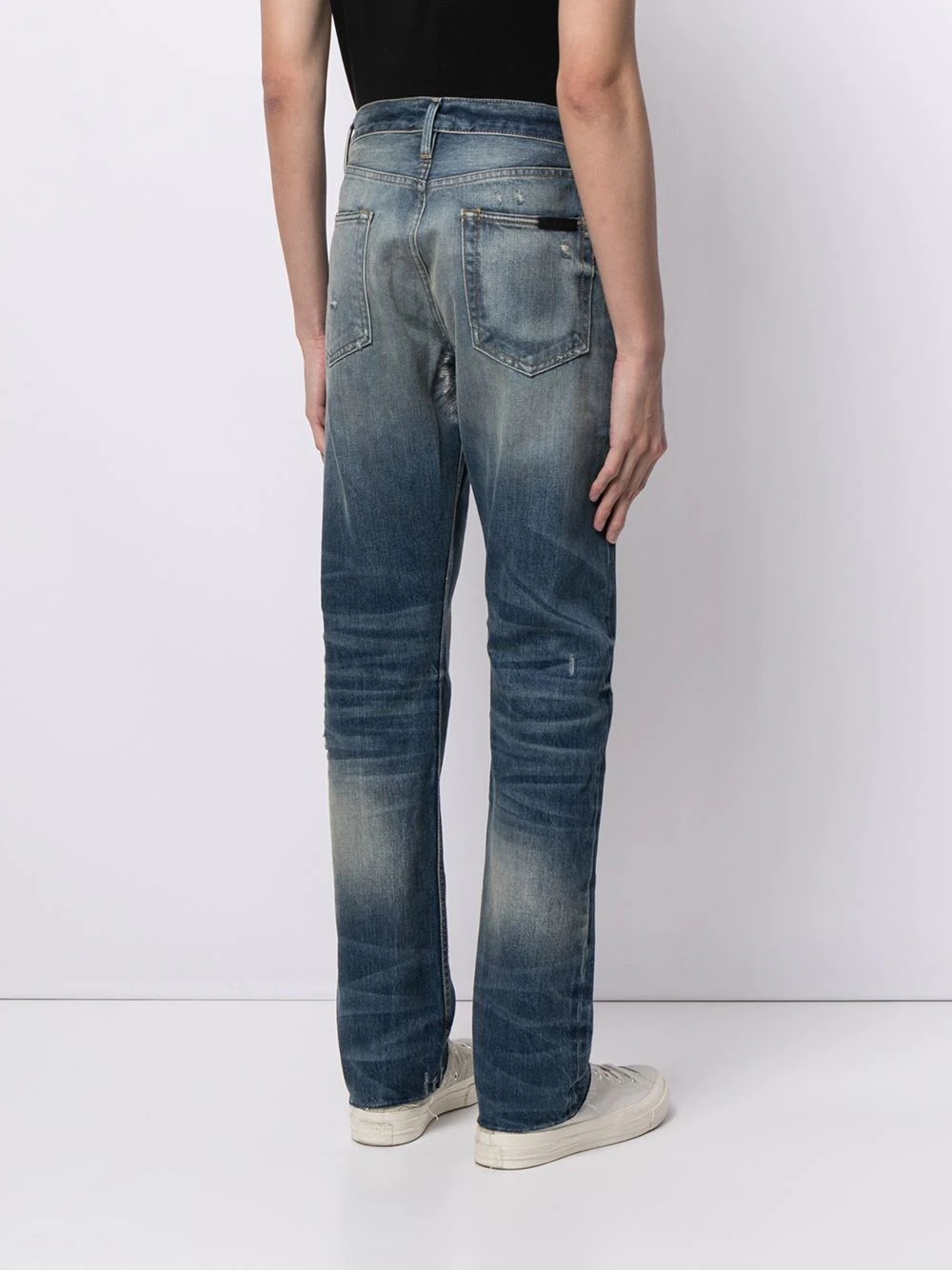 faded denim jeans - 4