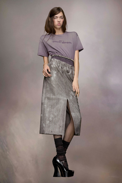 Maison Margiela Lacquered pinstripe skirt outlook