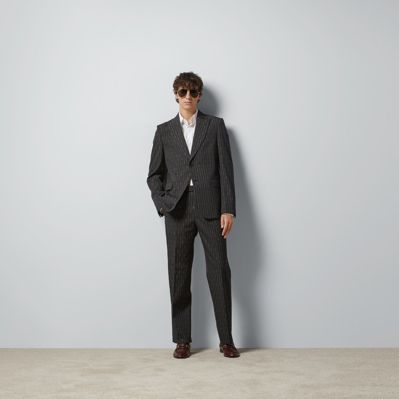 GUCCI Horsebit striped wool formal suit outlook