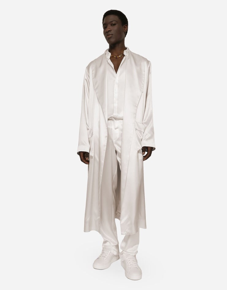 Silk satin robe with metal DG logo - 5