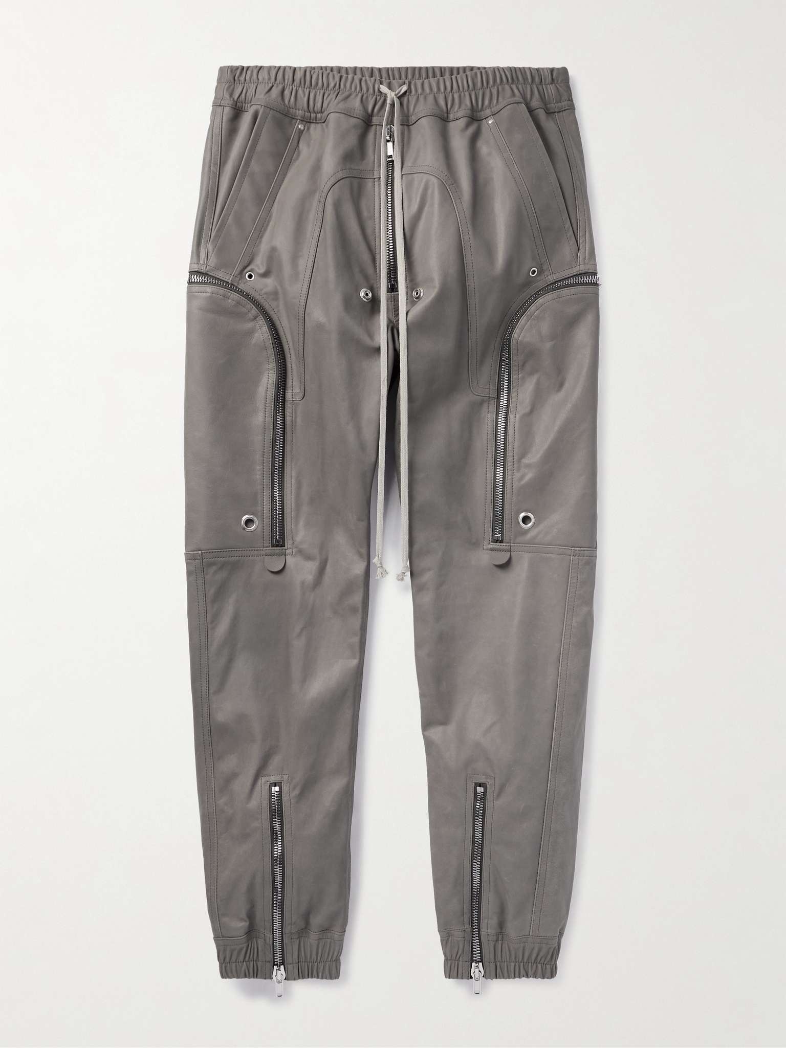 Bauhaus Tapered Leather Cargo Drawstring Trousers - 1
