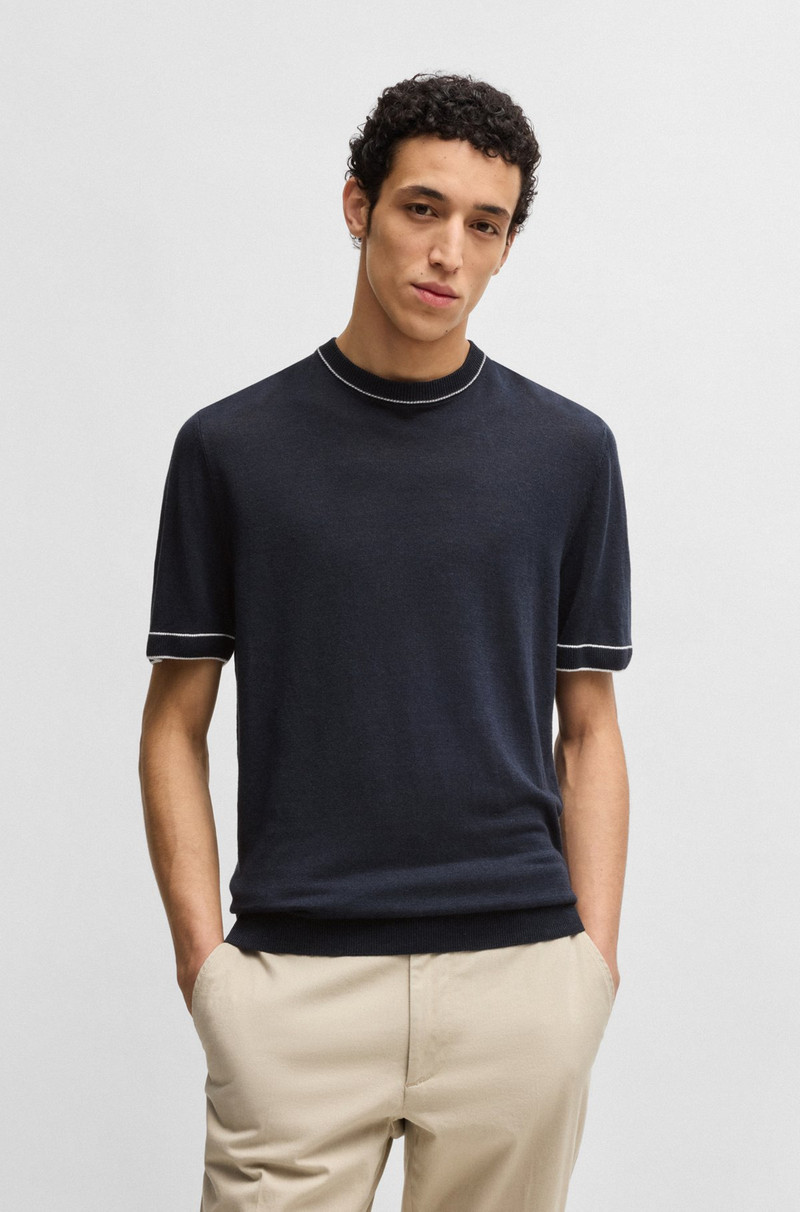 LINEN-BLEND SWEATSHIRT WITH TIPPING 2