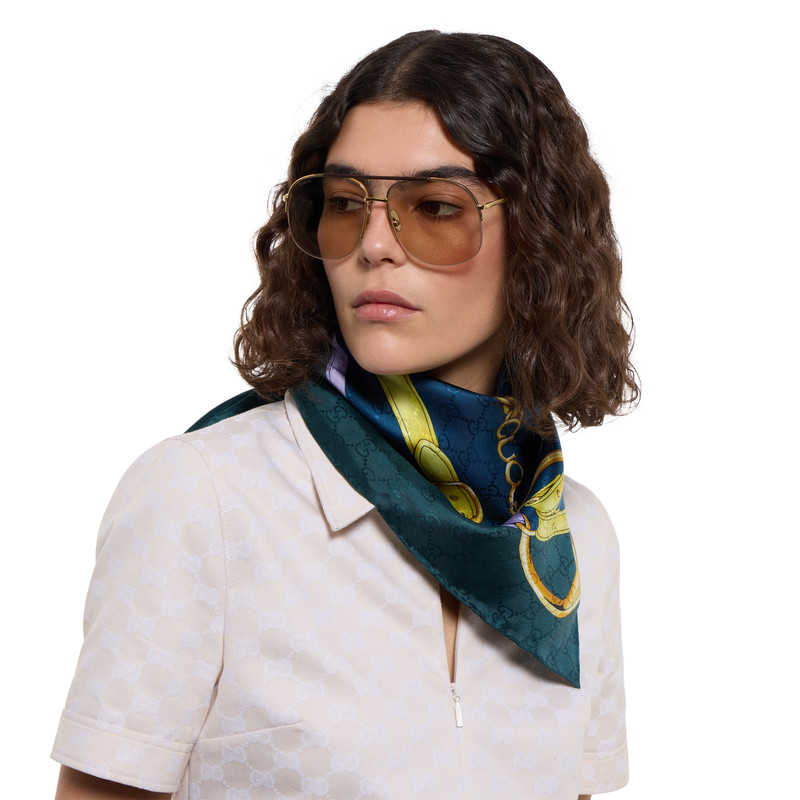 Printed GG silk jacquard carré 3