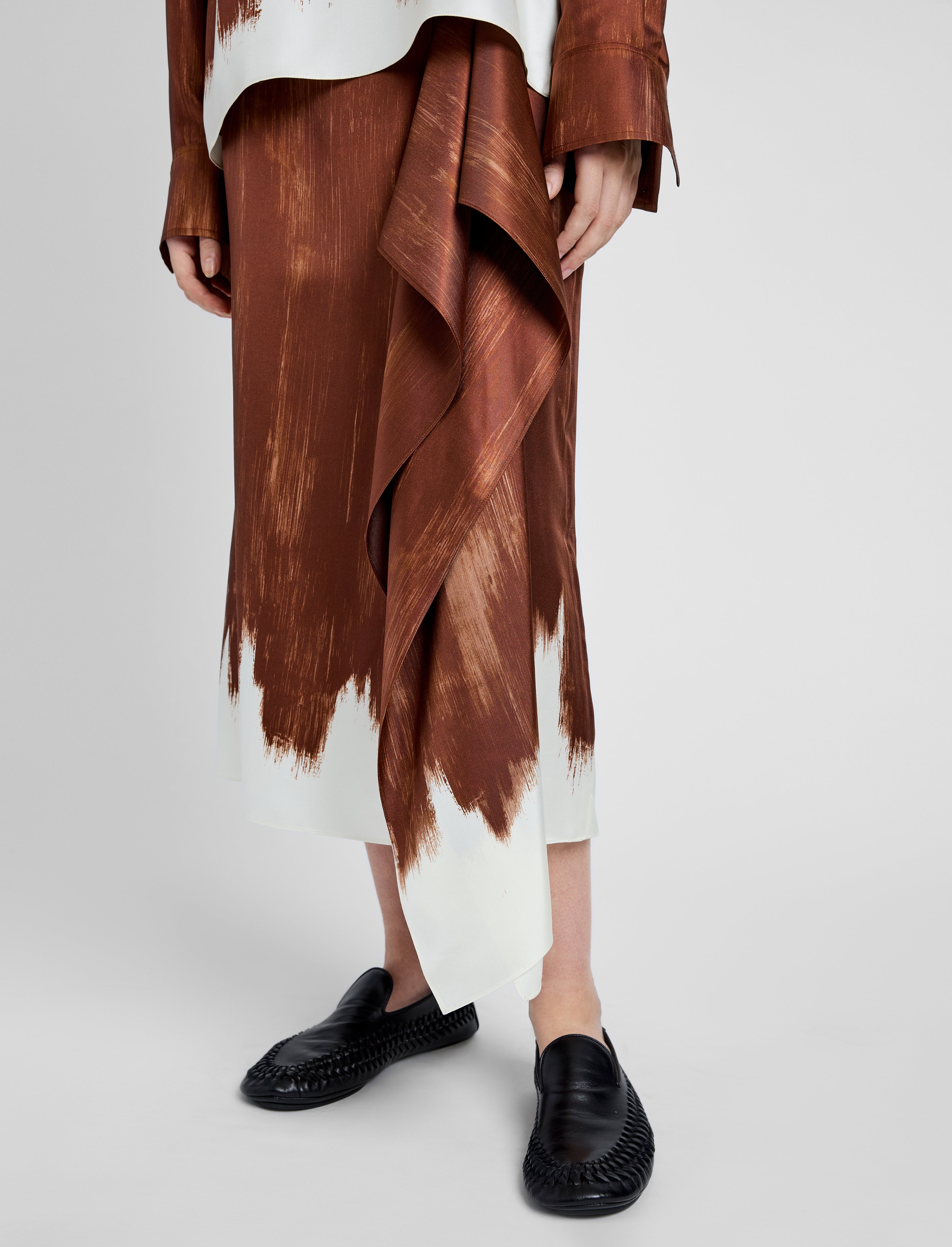 Amery Skirt in Double Printed Silk Twill - 5
