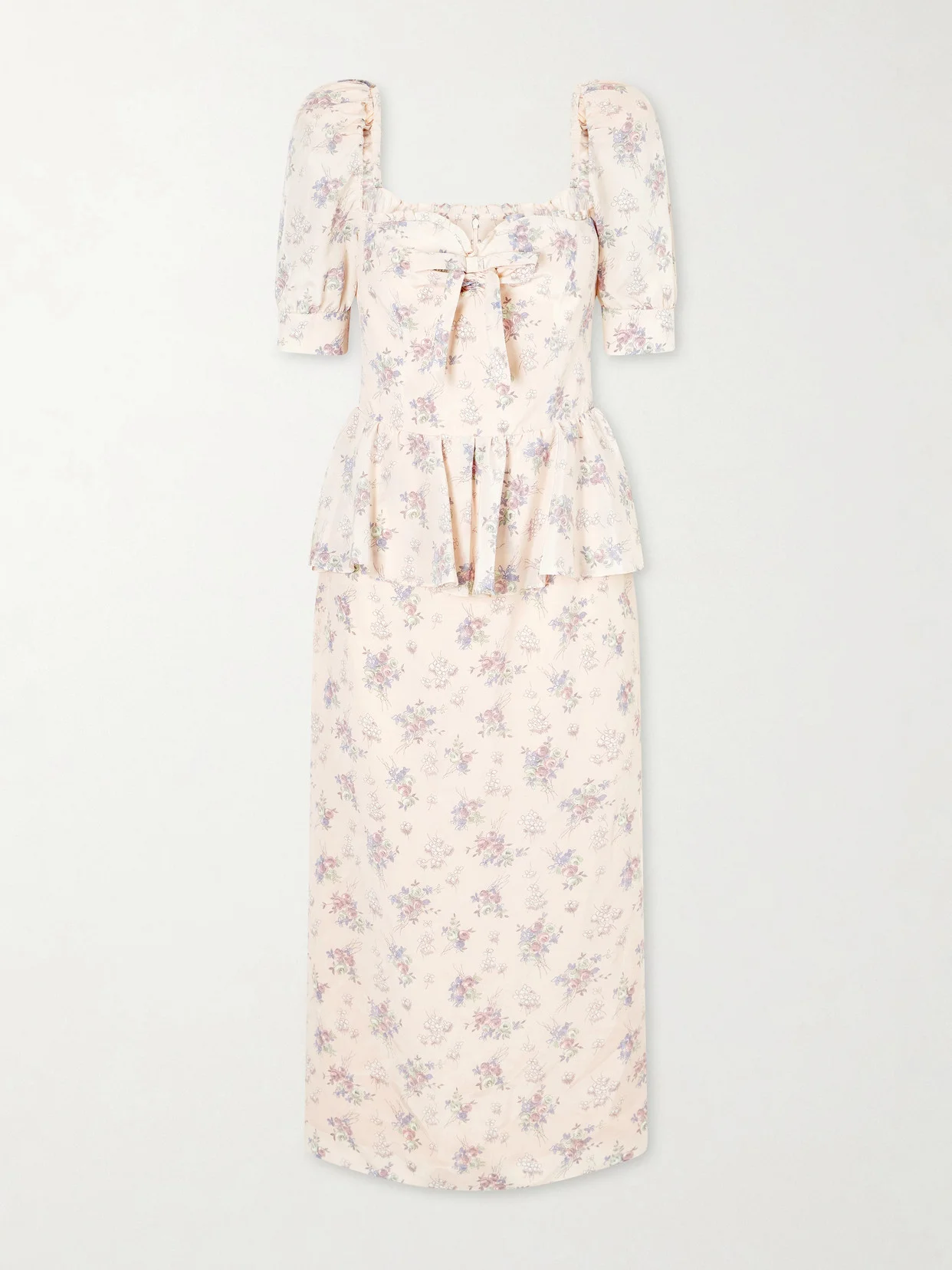 Floral-print Silk-satin Midi Dress - 1