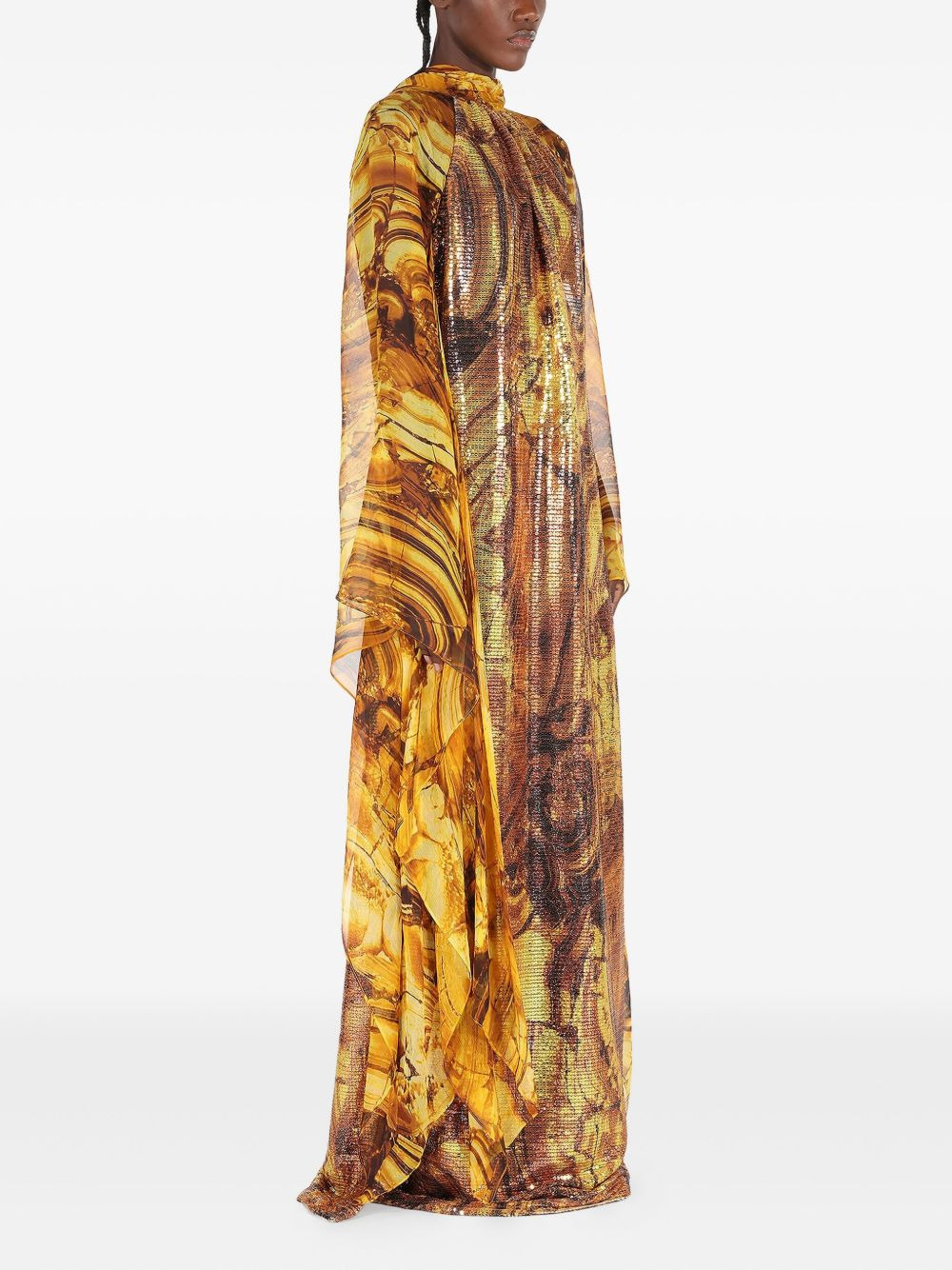 amber-print sequin-embellished maxi dress - 2