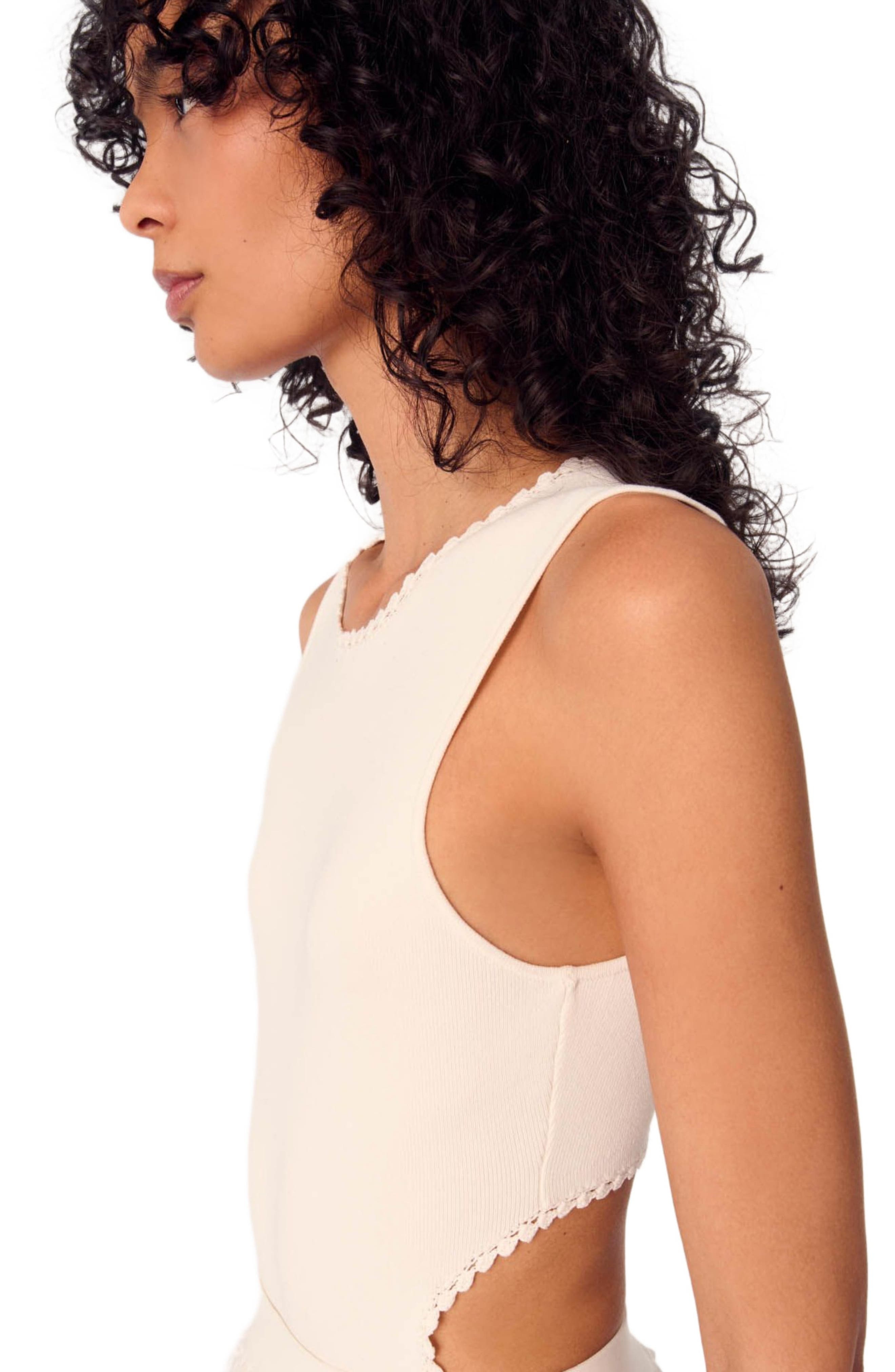 maje Backless jewellery neck bodysuit in White at Nordstrom - 7