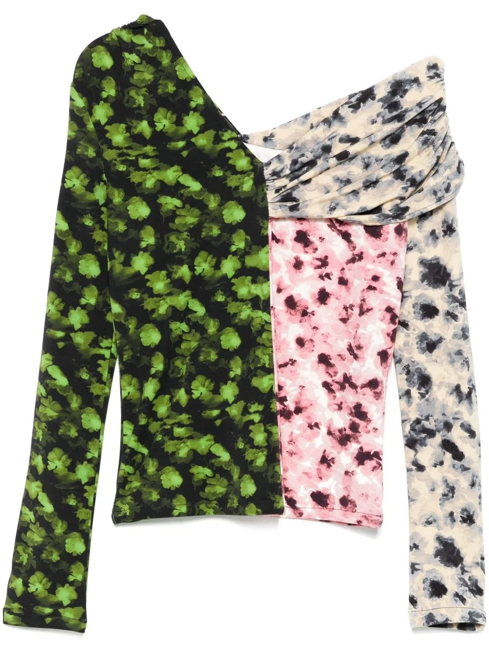 one-shoulder long-sleeve top - 1