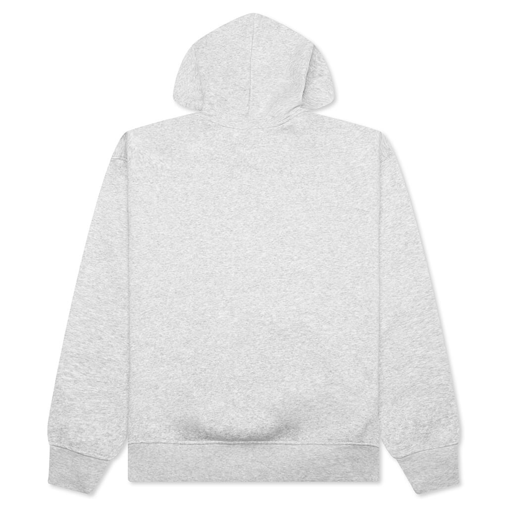 BROOKLYN FLEECE PULLOVER HOODIE - GREY HEATHER/WHITE - 2