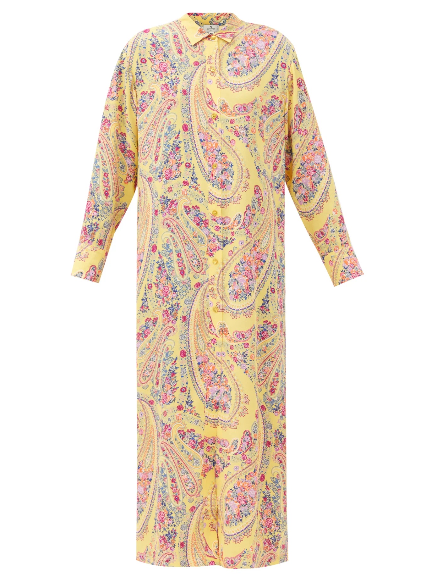 Paisley-print georgette shirt dress - 1