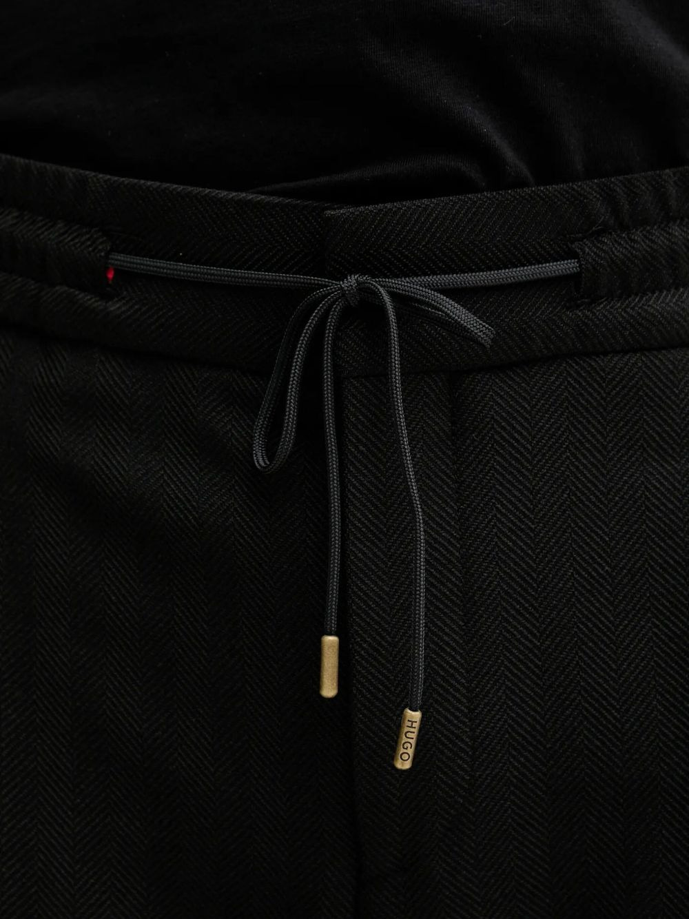 herringbone drawstring trousers - 4
