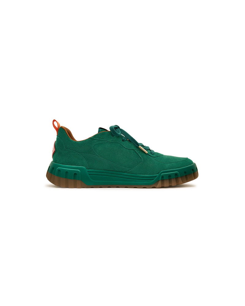CASABLANCA Women's Green Suede Court Sneaker | Casablanca Paris outlook