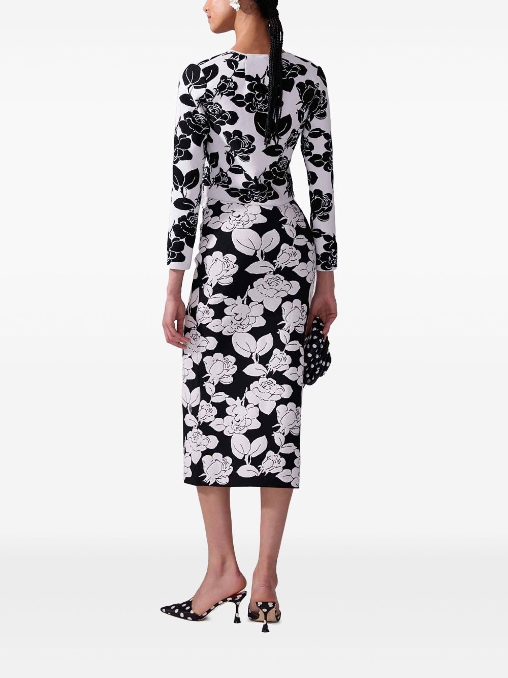 floral-jacquard cardigan - 3