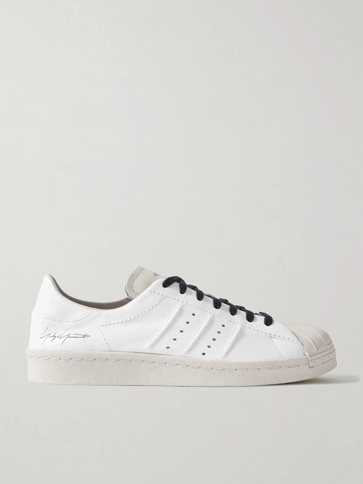 + Y-3 Superstar Rubber-trimmed Leather Sneakers - 1