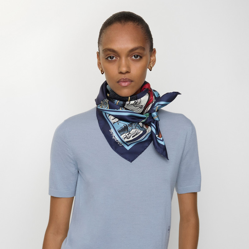 Burberry Etched Knight Silk Scarf outlook