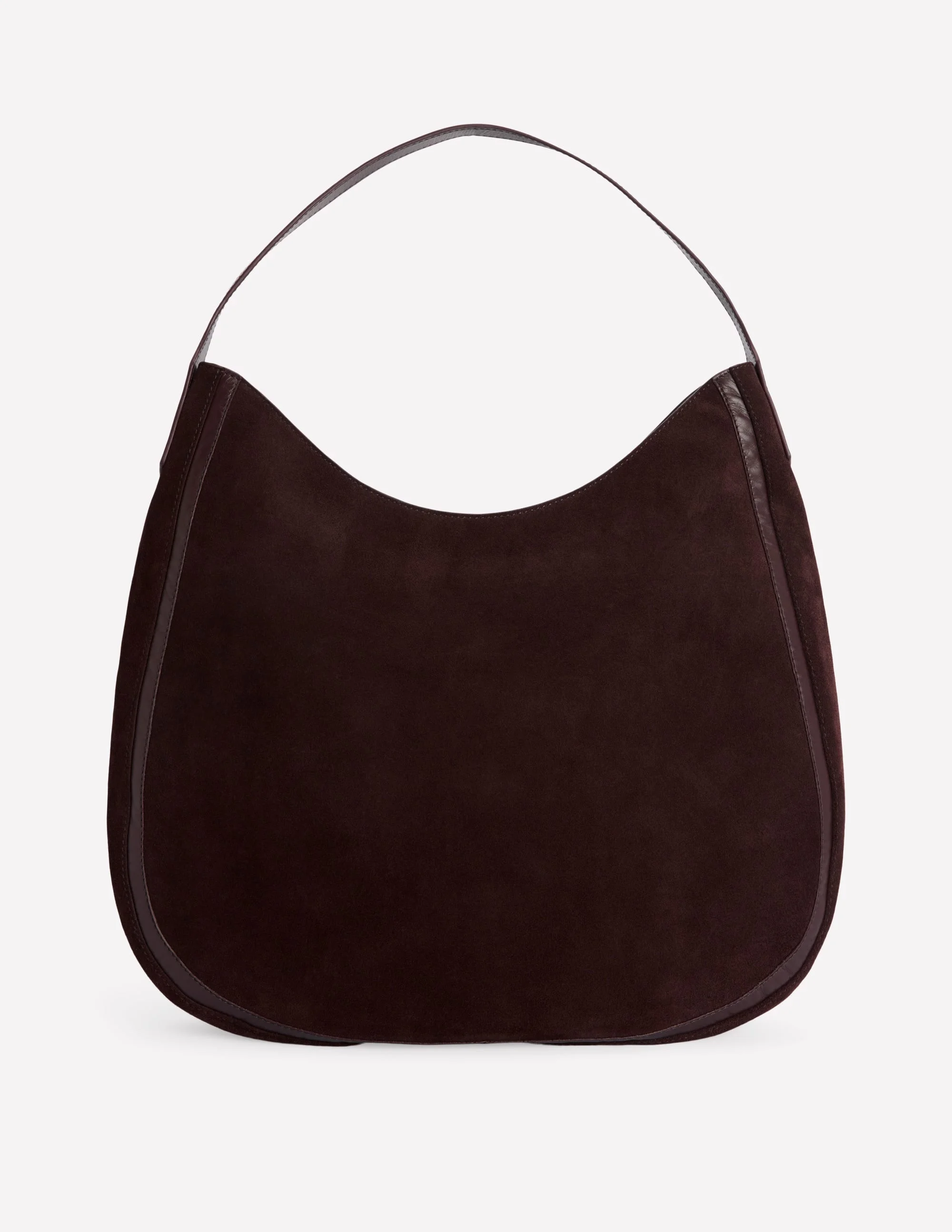 Suede Hobo Bag-Bitter Chocolate - 1