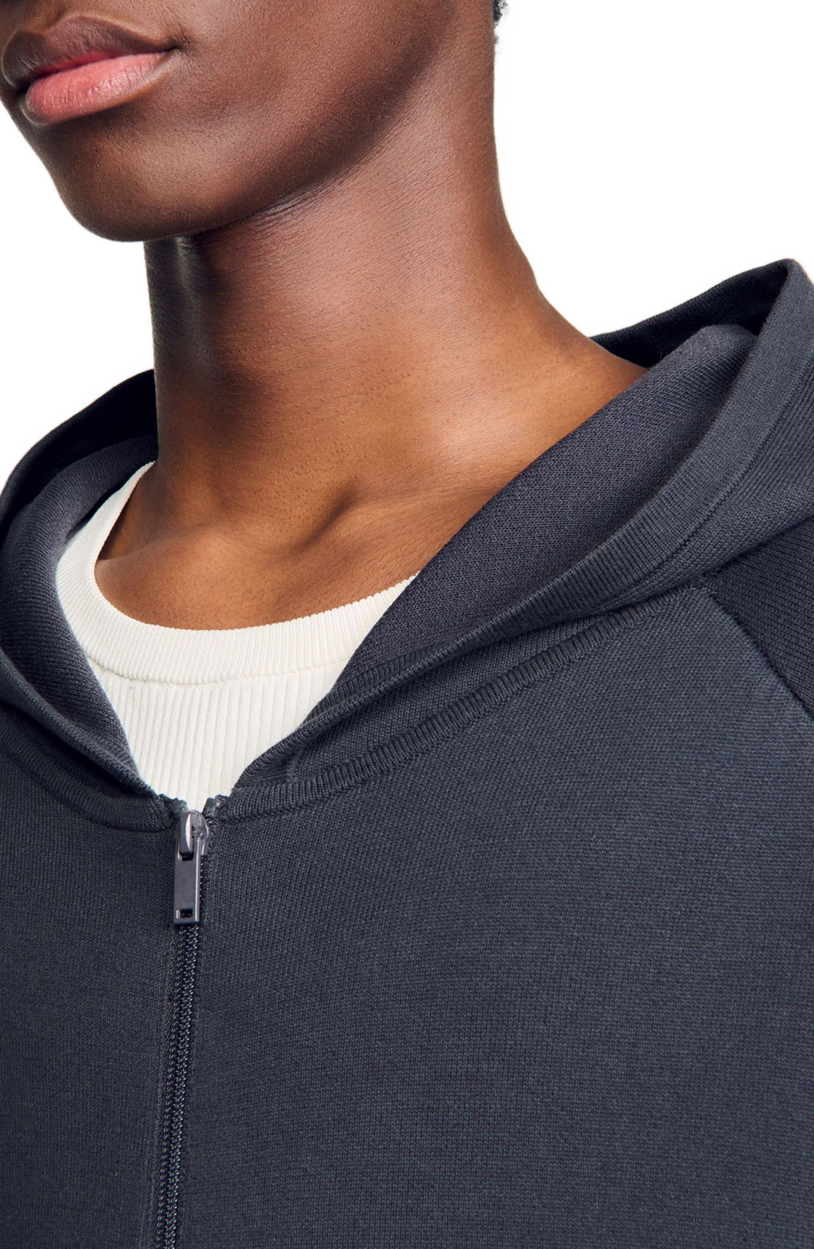 SANDRO Milano knit hooded cardigan in Fonte at Nordstrom - 4