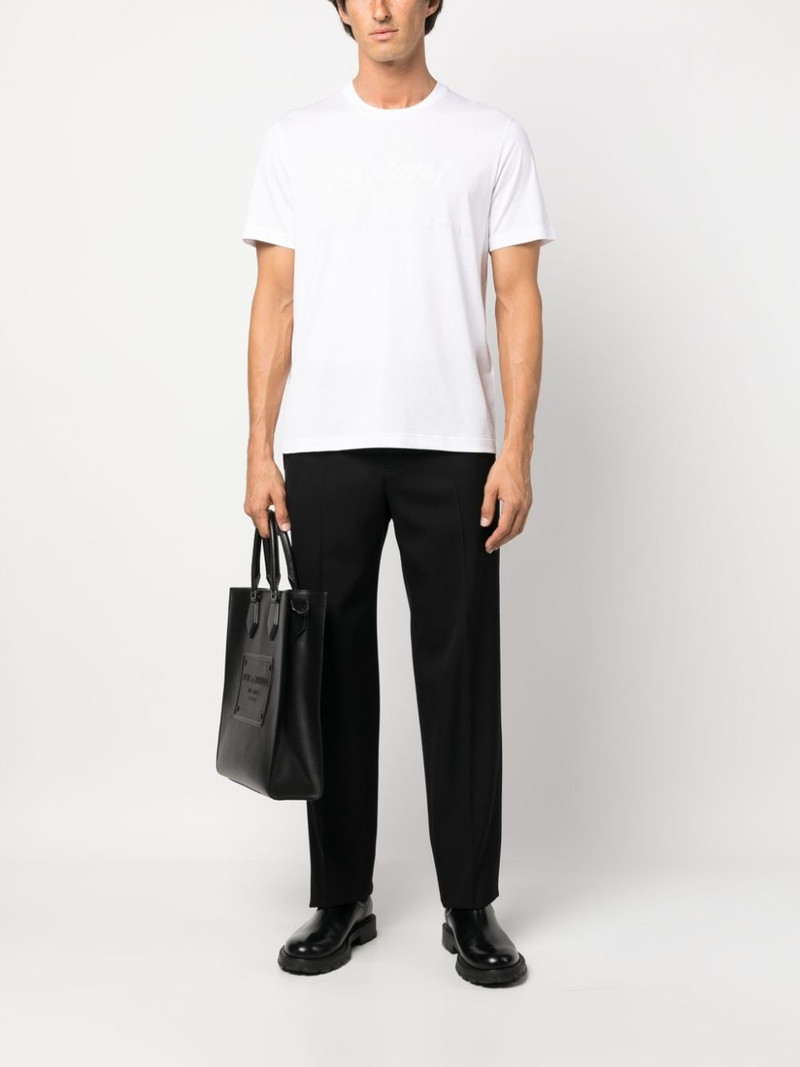 Brioni logo-appliqué cotton T-shirt outlook