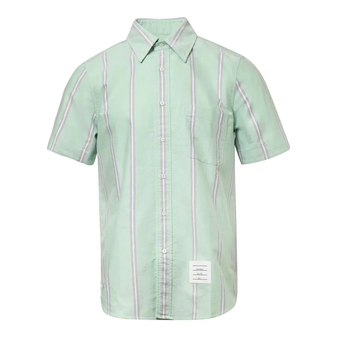 Straight Fit Button Down Short Sleeve Shirt - 1