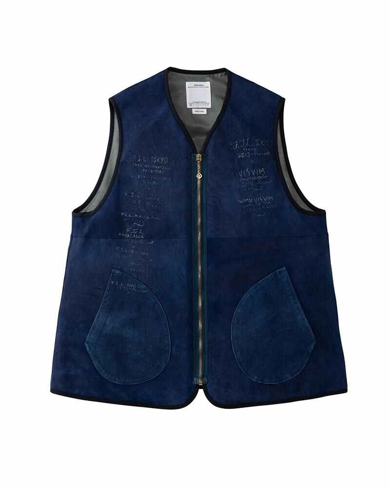 TANA DEERSKIN DOWN VEST (N.D.) INDIGO - 1