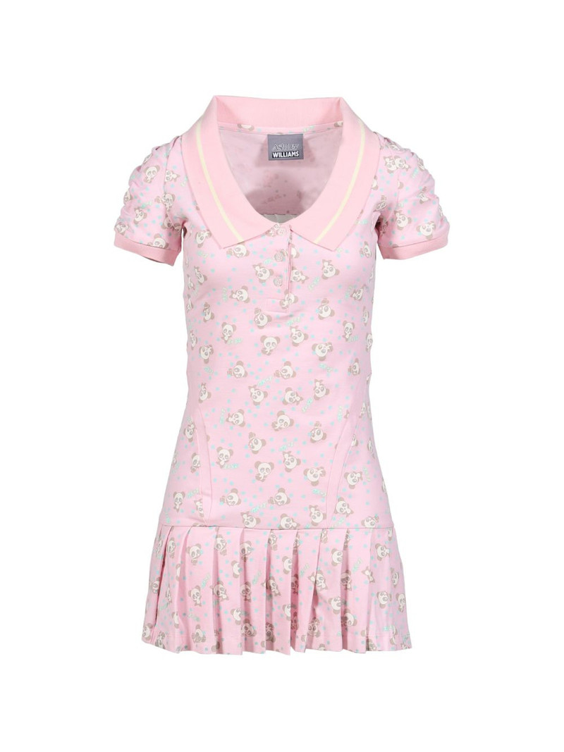 Amelia panda-print pleated mini dress 1