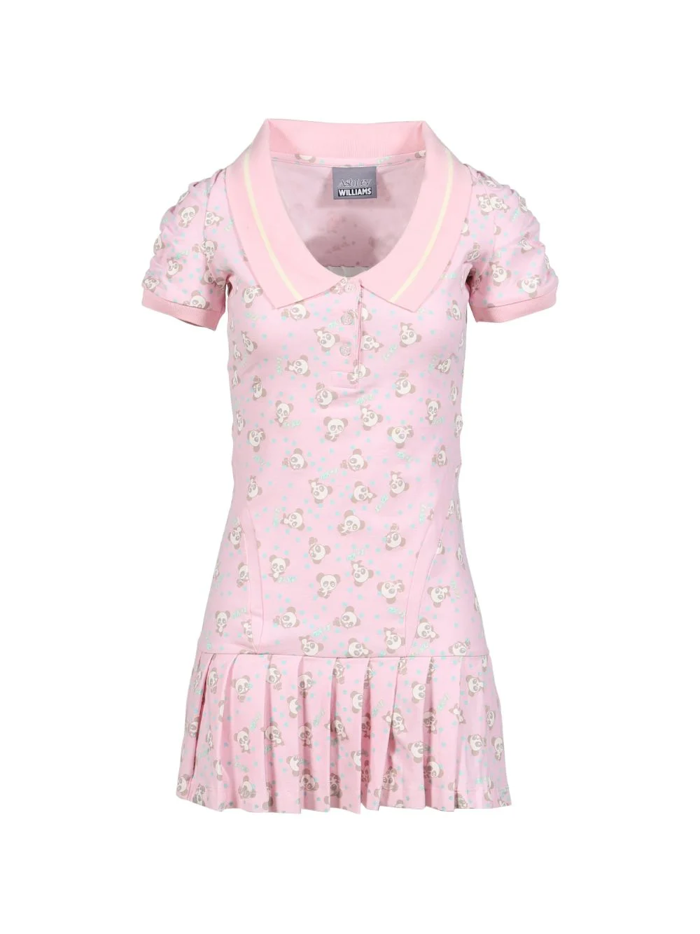 Amelia panda-print pleated mini dress - 1
