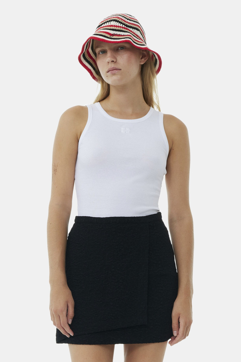 BLACK TEXTURED SUITING MINI SKIRT 3
