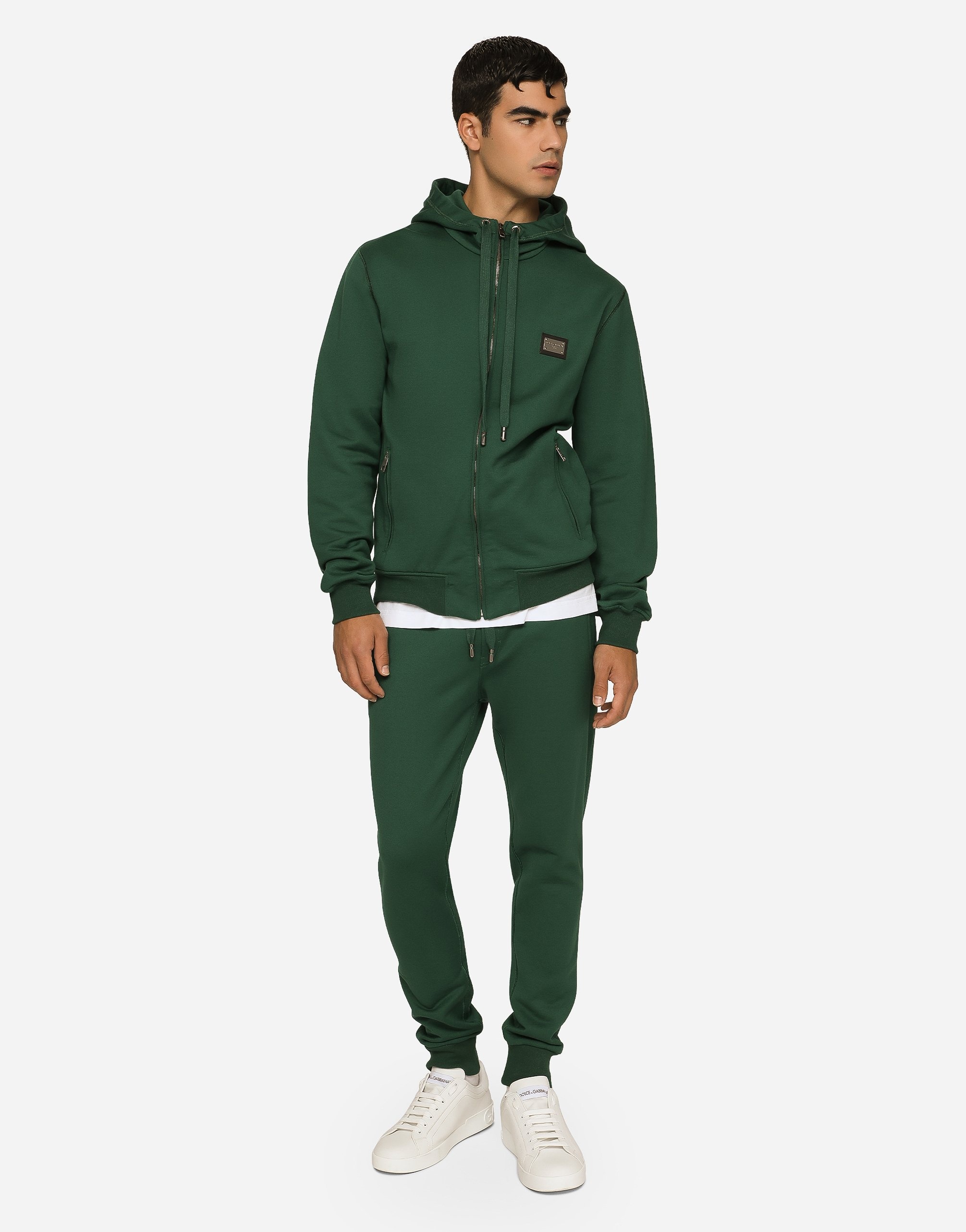 Jersey jogging pants with branded tag - 2