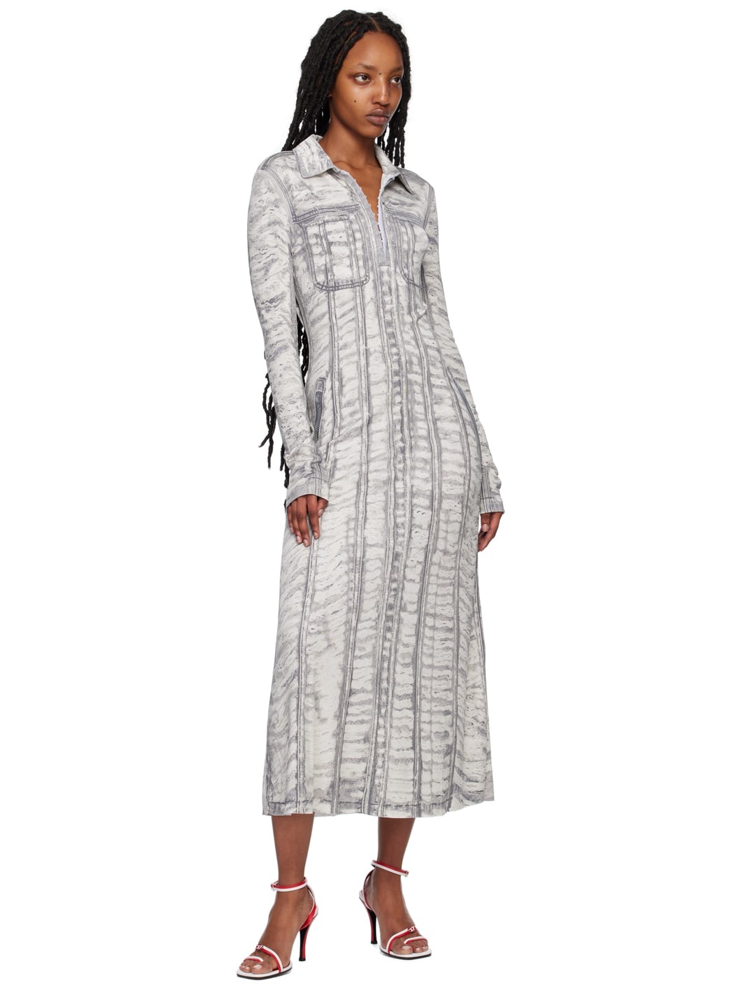 Gray D-Randal Midi Dress - 4