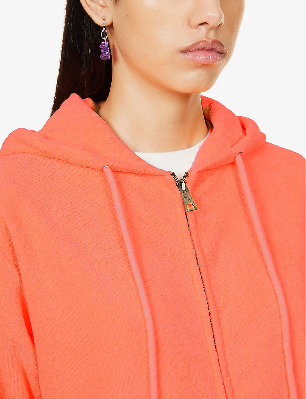 Terry toweling-texture cotton-blend hoody - 5