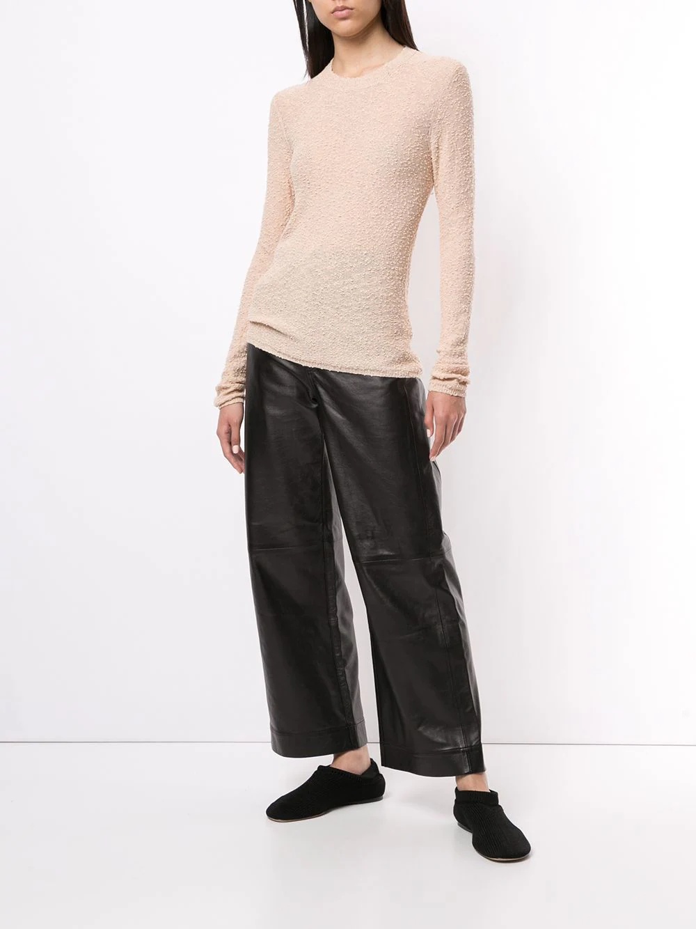 nappa-leather culotte trousers - 2